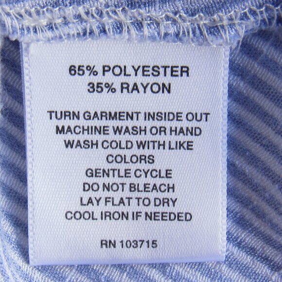 Hannah Women's Blue Cactus Print Striped Button-Up Long sleeves Top Size M - Picture 4 of 7